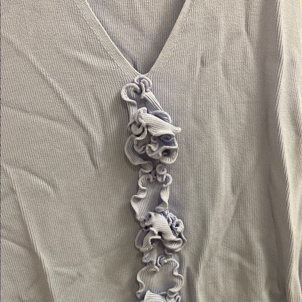 Purple Ruffled Sleeveless Tank Top - Picture 3 of 4